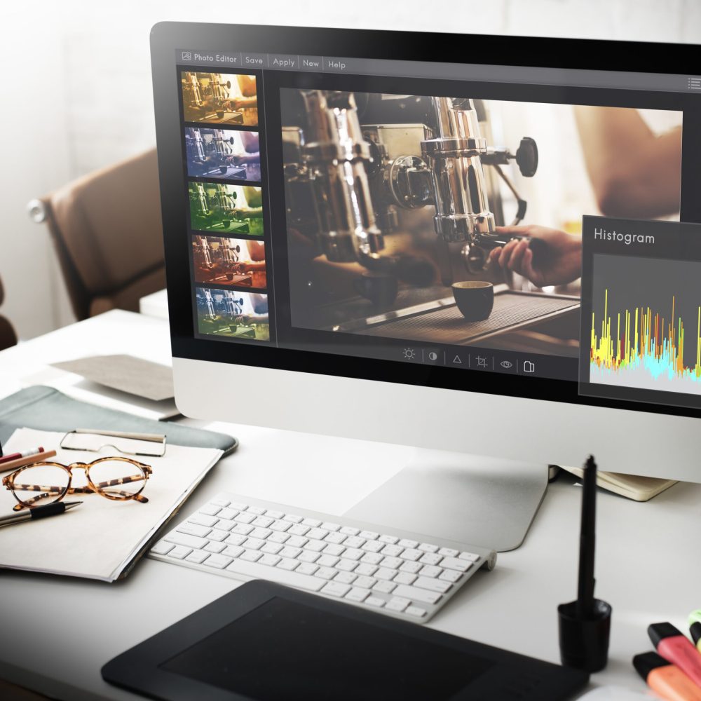 Photo Editor Histogram Setting Concept